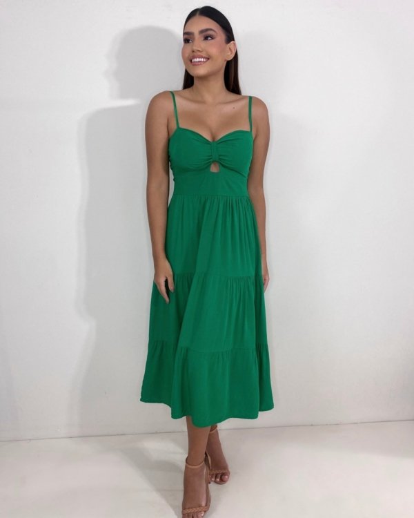 Vestido Jéssica Midi - Verde Bandeira