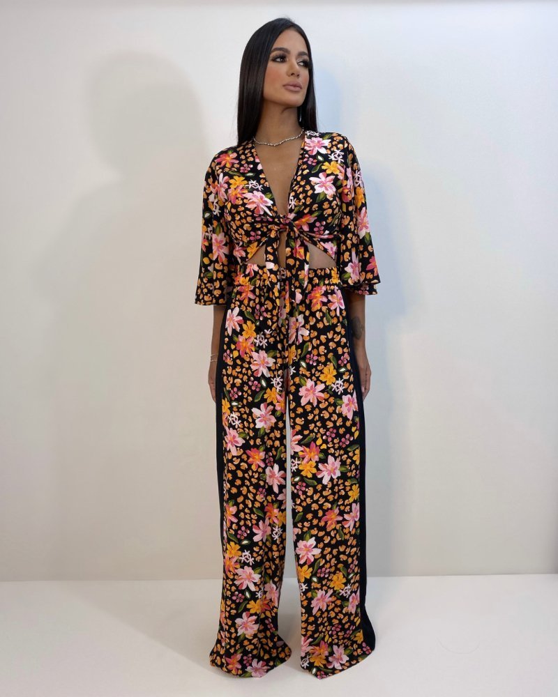 Conjunto Maria - Primavera Fundo Preto - Image 1