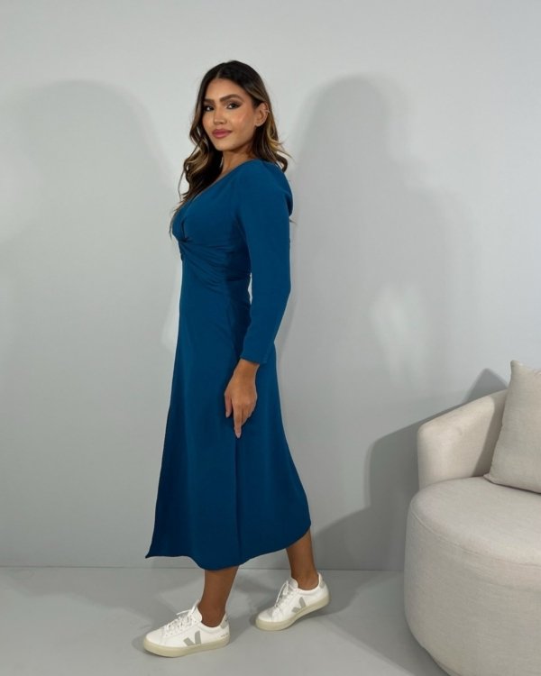 Vestido Monalisa - Azul Petróleo