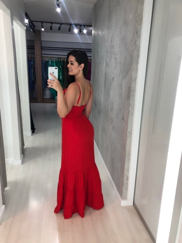 Vestido Jéssica Longo - Vermelho