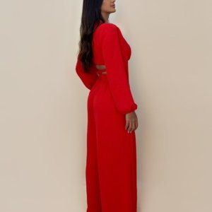 Calça Pantalona em Duna - Vermelho - Image 2