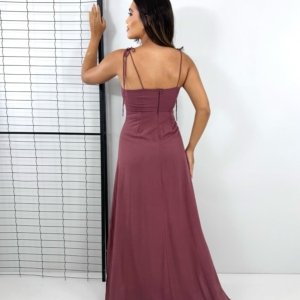 Vestido Drica Longo - Marrom - Image 4