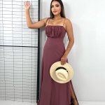 Vestido Drica Longo – Marrom