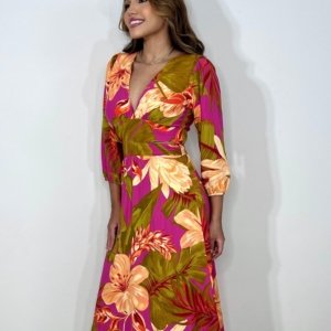 Vestido Mirela - Floral Fundo Pink - Image 6