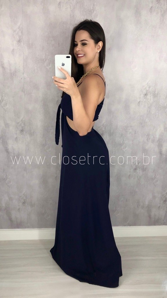Vestido Natália - Azul Marinho