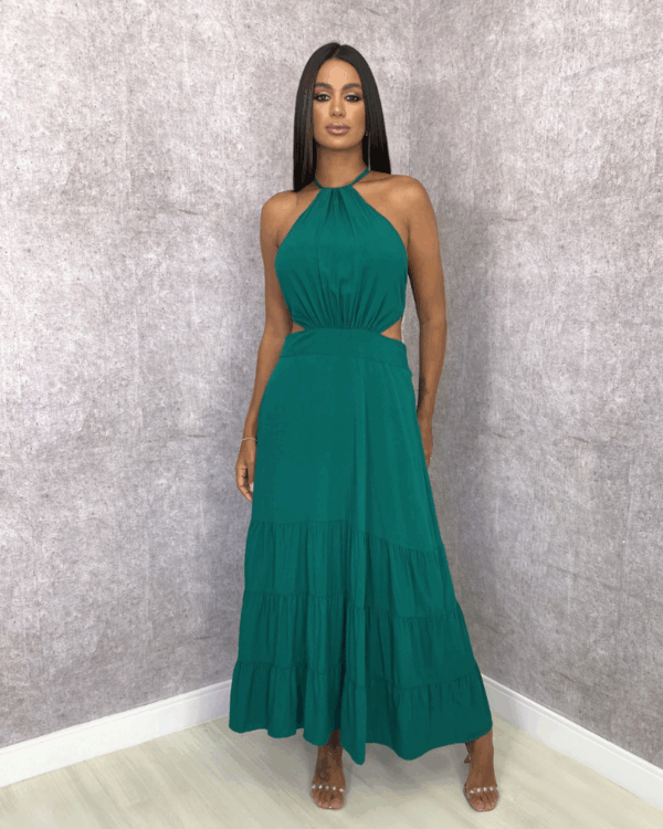 Vestido Estefane - Verde Amazônia
