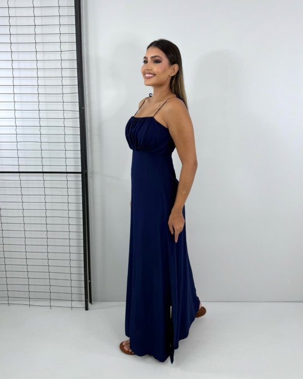 Vestido Drica Longo - Azul Marinho