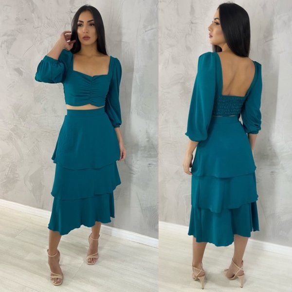 Cropped Olga em Duna - Verde Esmeralda