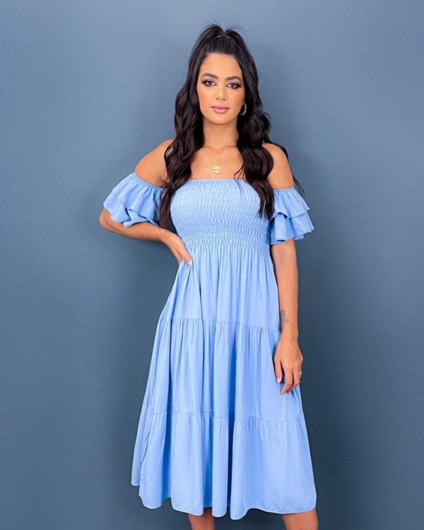 Vestido Ana Paula - Azul Claro