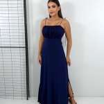 Vestido Drica Longo – Azul Marinho