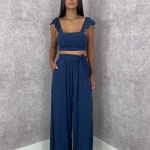 Conjunto Pantalona Samira – Azul Marinho