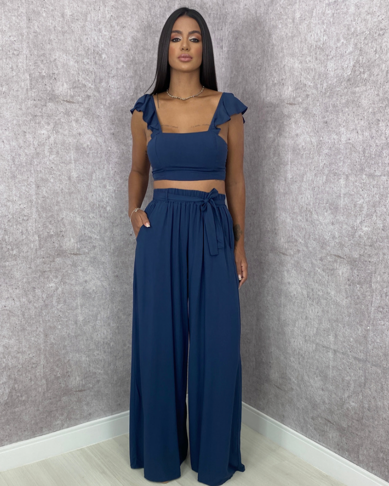 Conjunto Pantalona Samira - Azul Marinho - Image 1