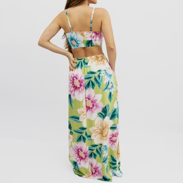 Vestido Natália - Floral Exclusivo Verde