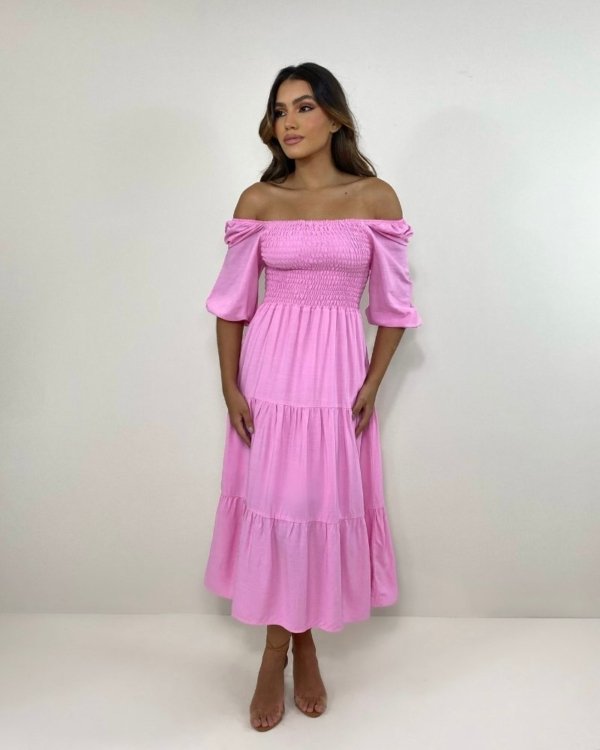 Vestido Juliana - Rosa Bebê