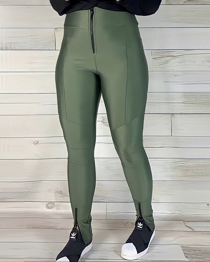 Calça Prada - Verde - Zíper na Barra - Image 1