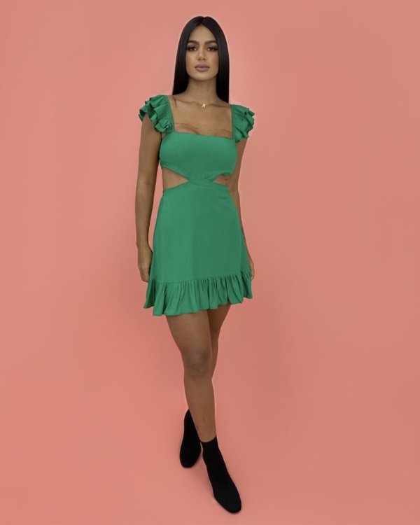 Vestido Andréia - Verde Bandeira