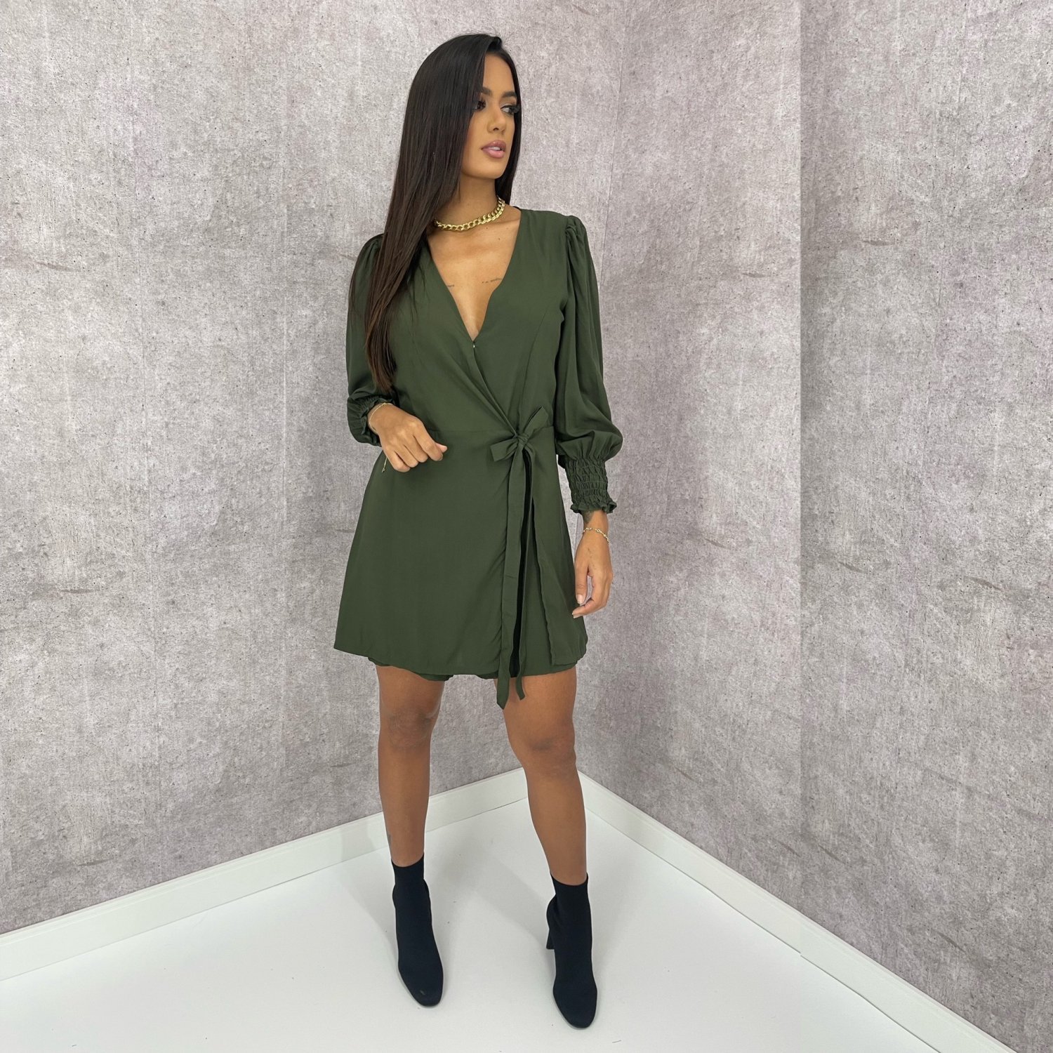 Macaquinho Pamela - Verde Militar - Image 1