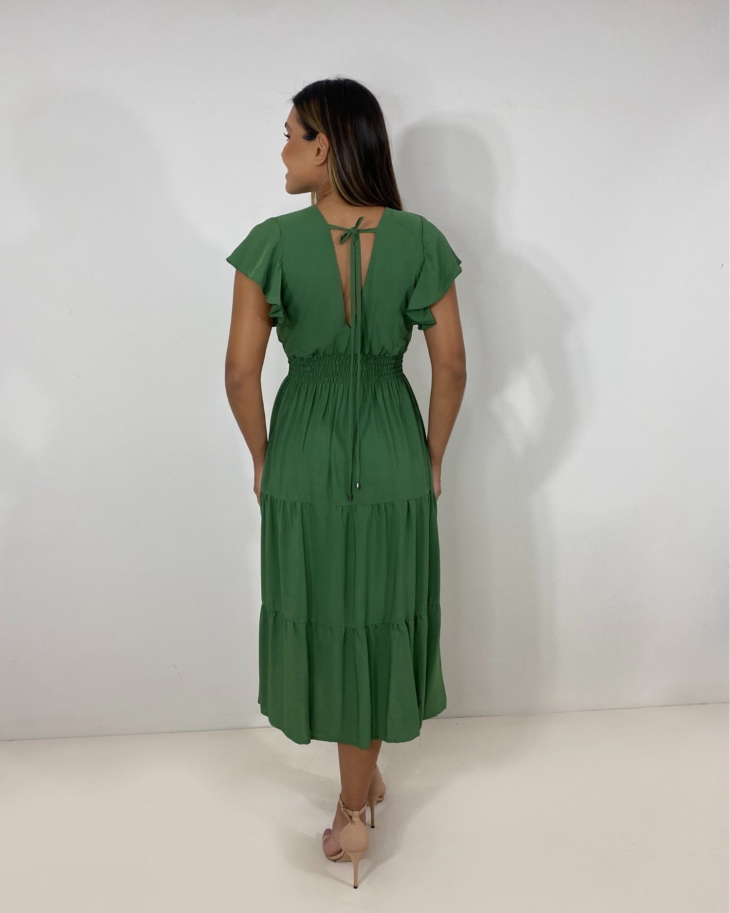 Vestido Laís Midi - Verde Militar - Image 5