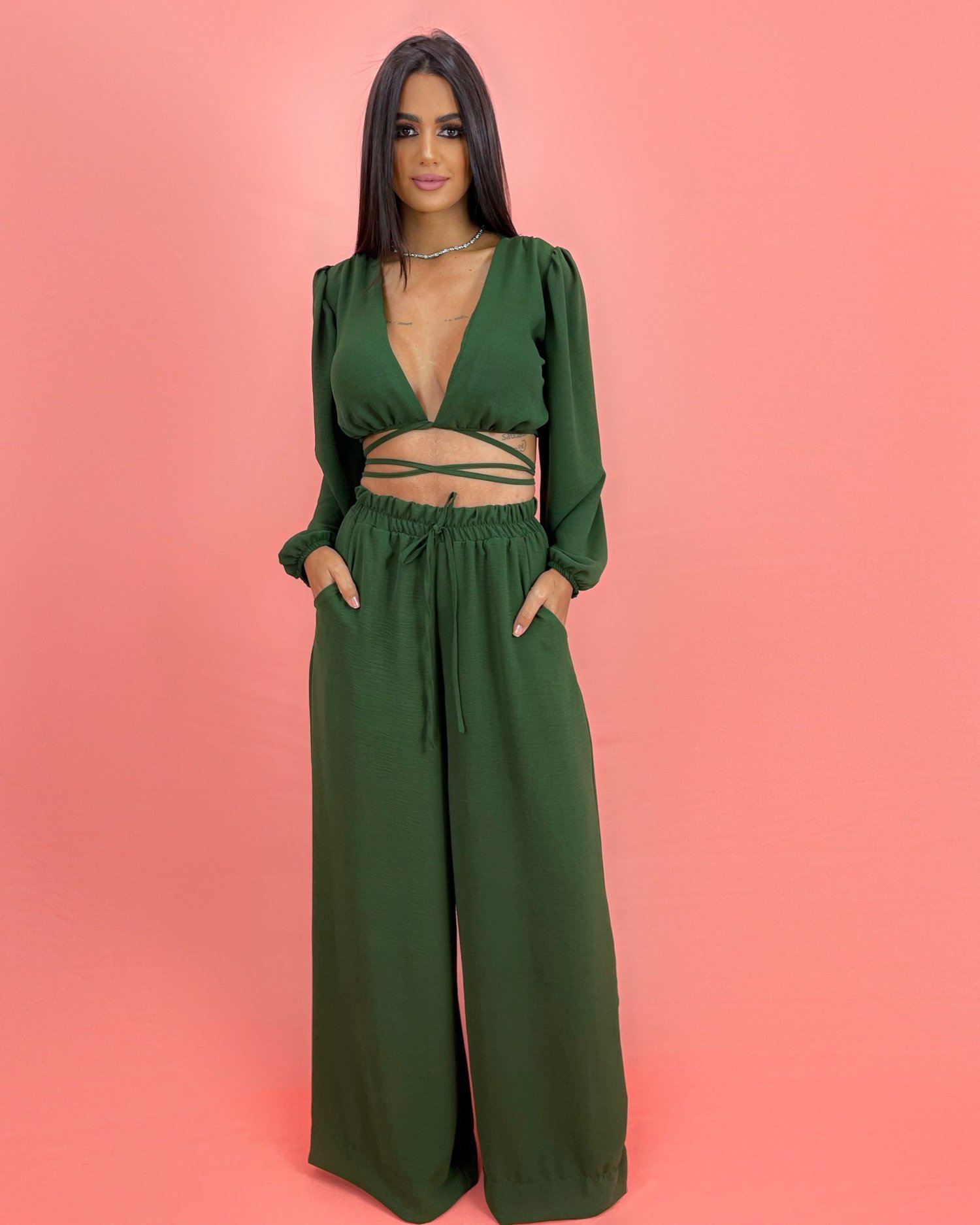 Cropped Simone - Verde Militar - Image 2