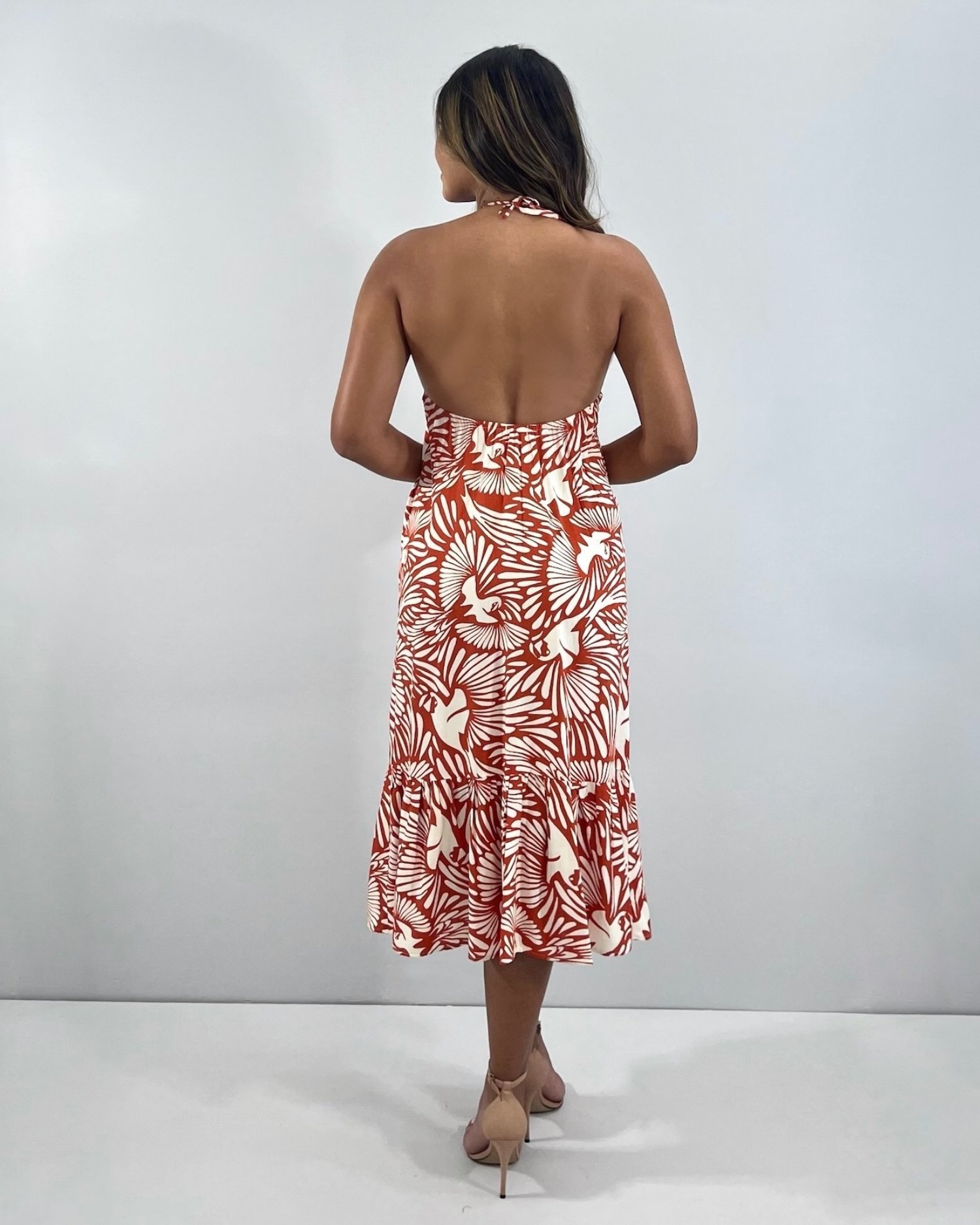 Vestido Safira - Estampado Fundo Laranja - Image 5