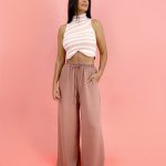 Calça Pantalona em Duna – Nude