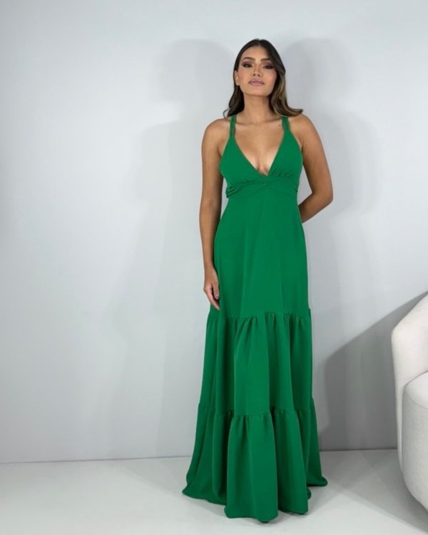 Vestido Noely - Verde Bandeira