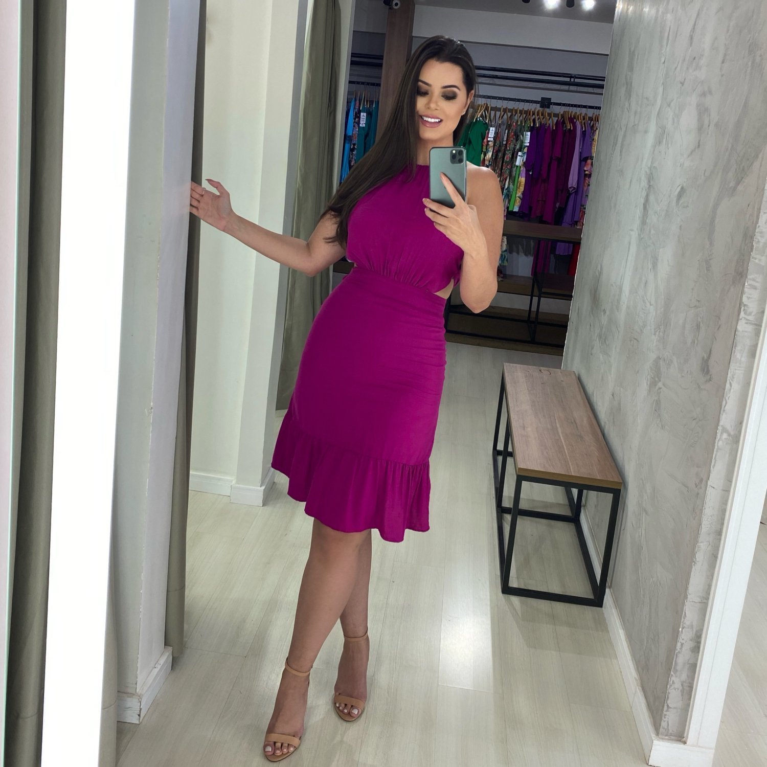 Vestido Estefane Curto - Fúcsia - Image 3