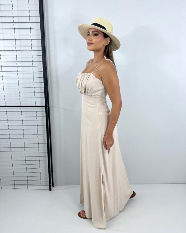Vestido Drica Longo - Nude