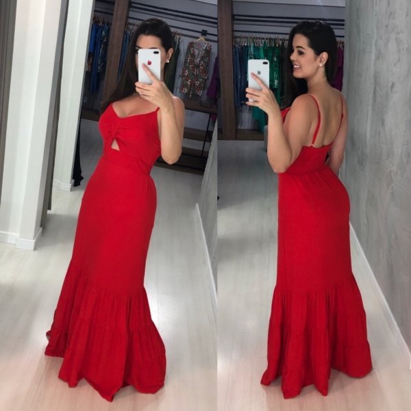 Vestido Jéssica Longo - Vermelho