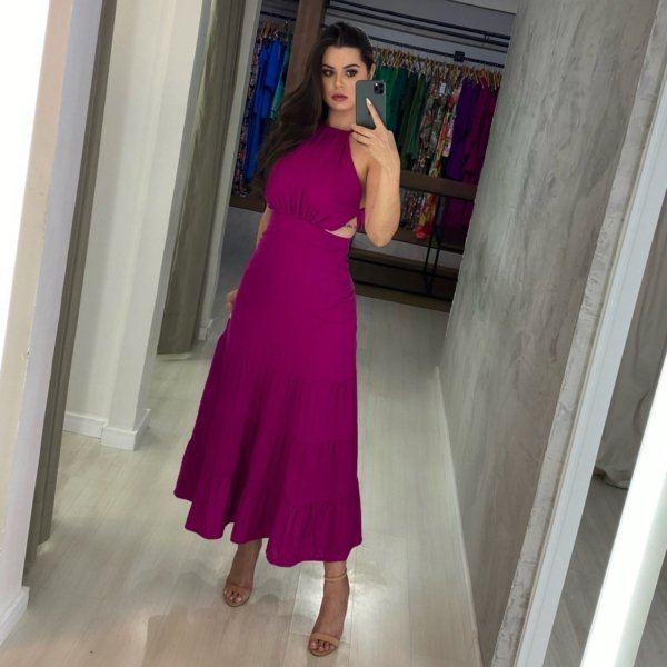 Vestido Estefane - Fúcsia