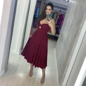 Vestido Jéssica Midi - Marsala - Image 3