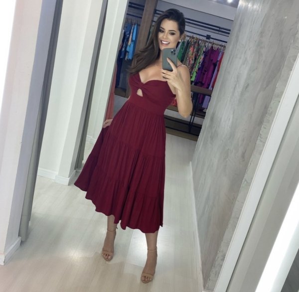 Vestido Jéssica Midi - Marsala