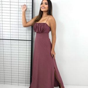 Vestido Drica Longo - Marrom - Image 2