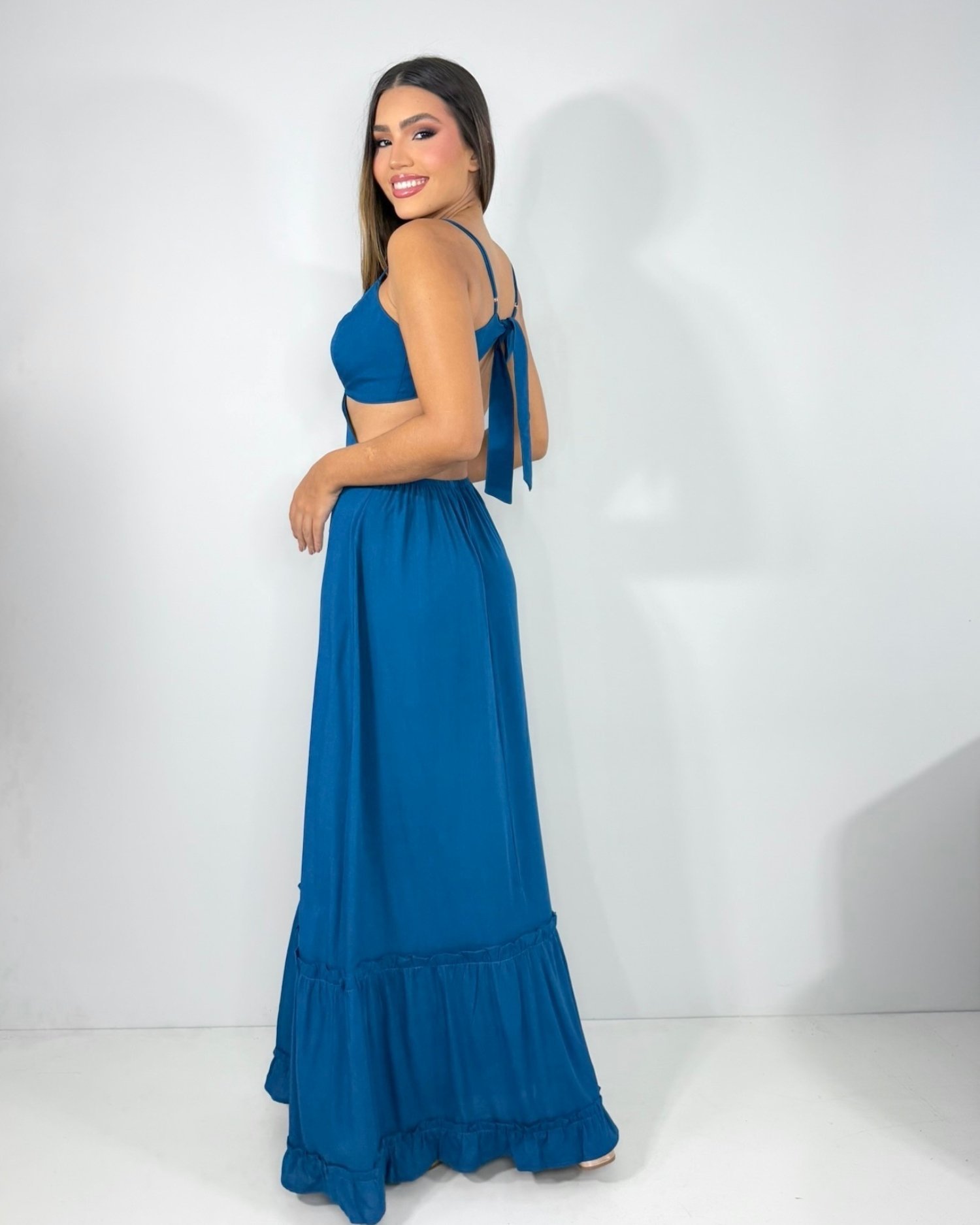 Vestido Launa - Azul Petróleo - Image 4