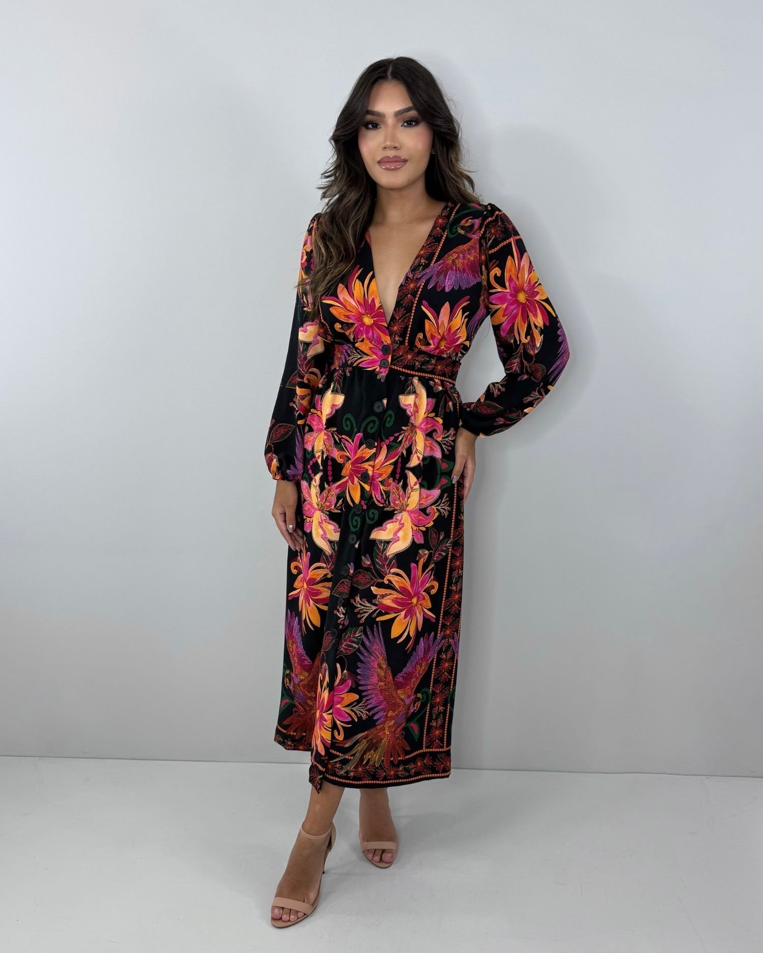 Vestido Clara - Floral Fundo Preto - Image 4