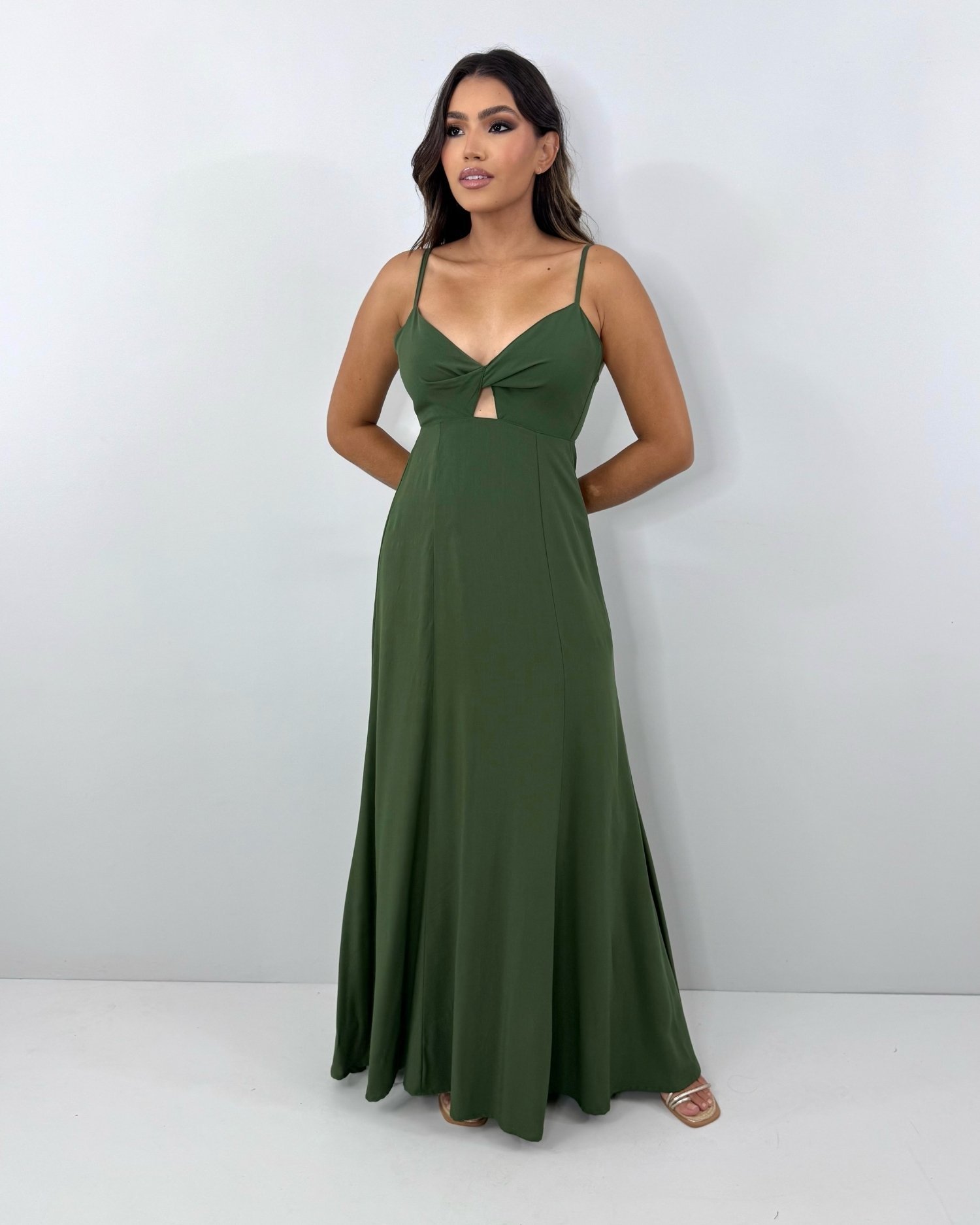 Vestido Eliana - Verde Militar - Image 1