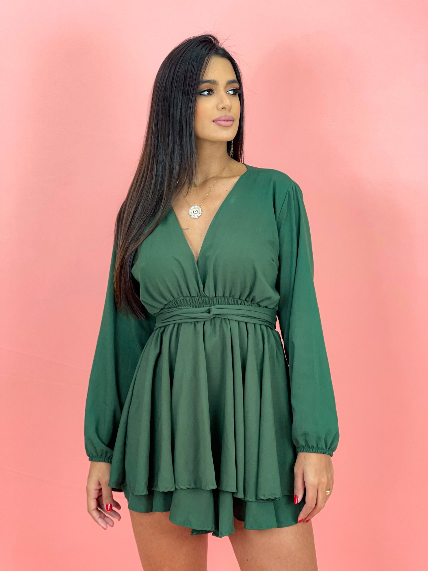 Macaquinho Raiany - Verde Militar - Image 1