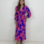 Vestido Clara – Floral Fundo Azul