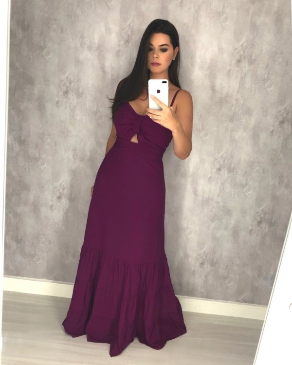 Vestido Jéssica Longo - Fúcsia