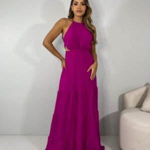 Vestido Estefane Longo - Fúcsia - Image 1