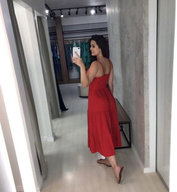 Vestido Jéssica Midi - Vermelho