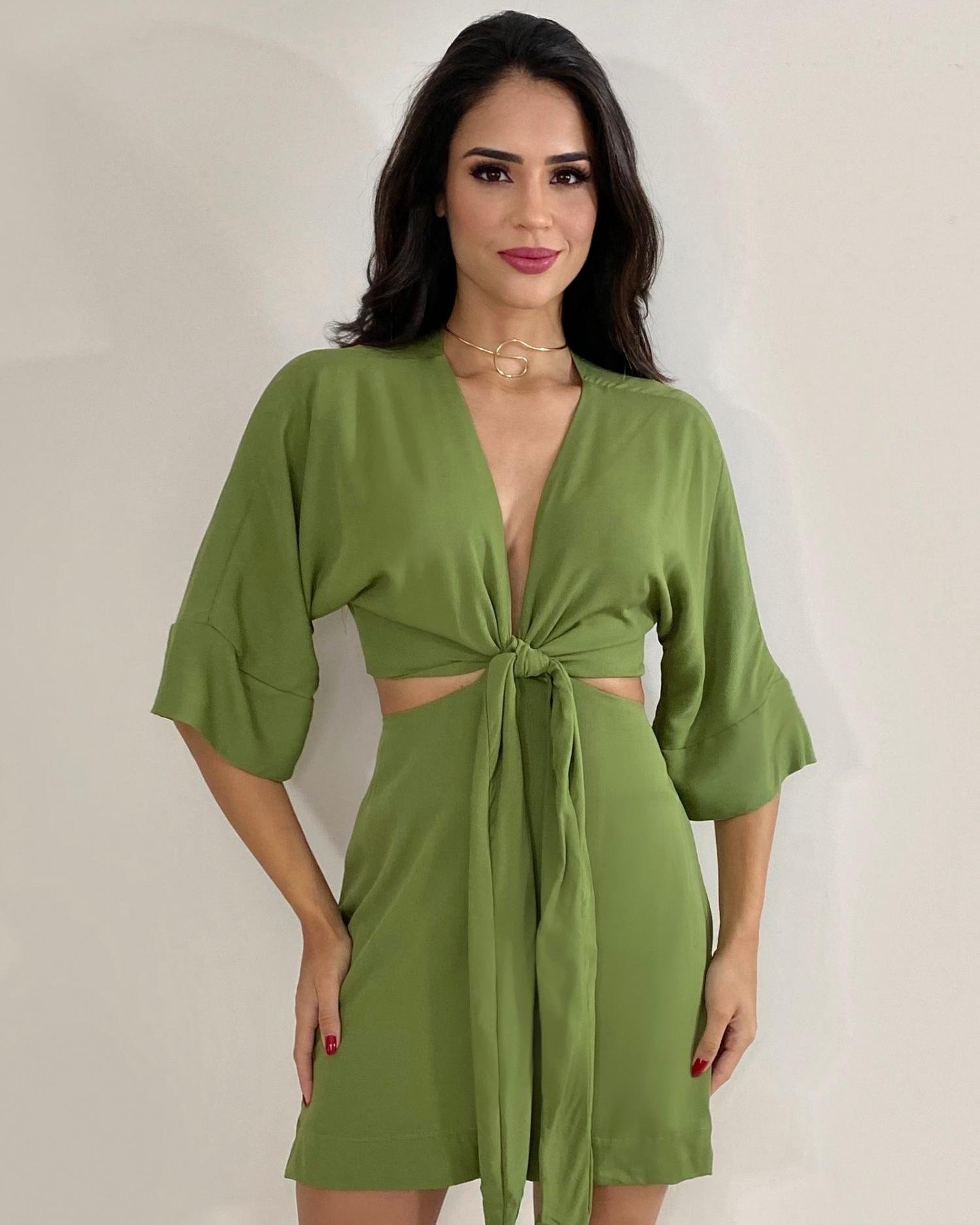 Vestido Mariana - Folhagem - Image 1