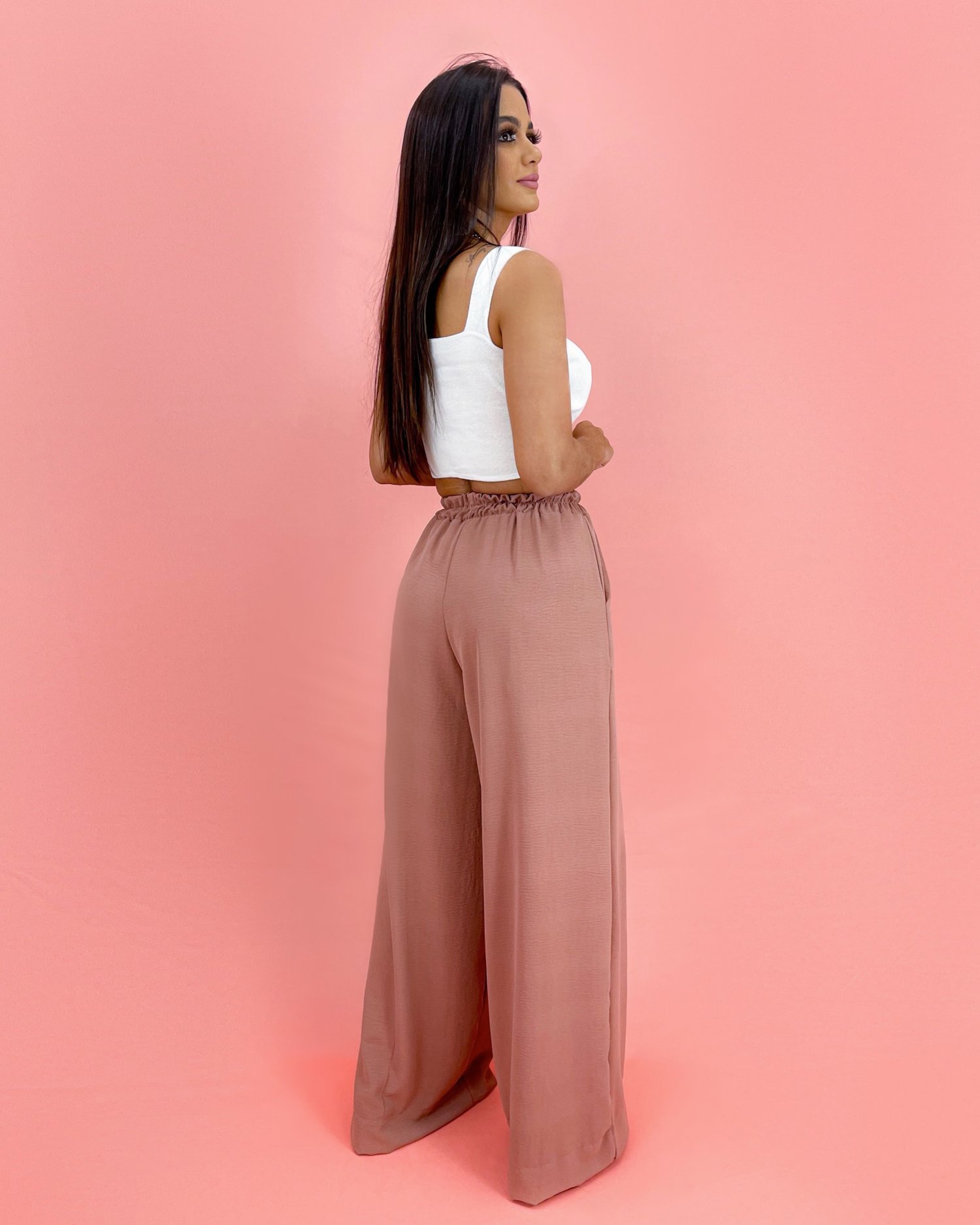 Calça Pantalona em Duna - Nude - Image 3