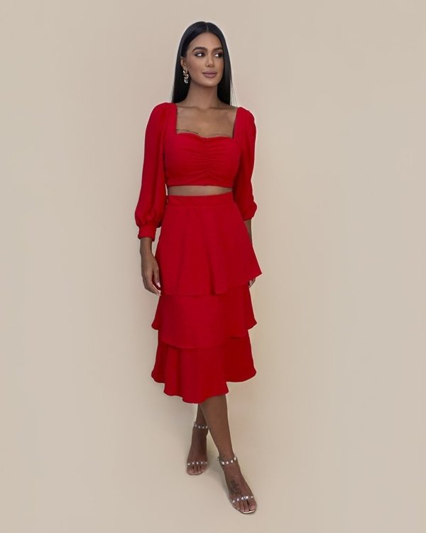 Saia Olga em Duna - Vermelho