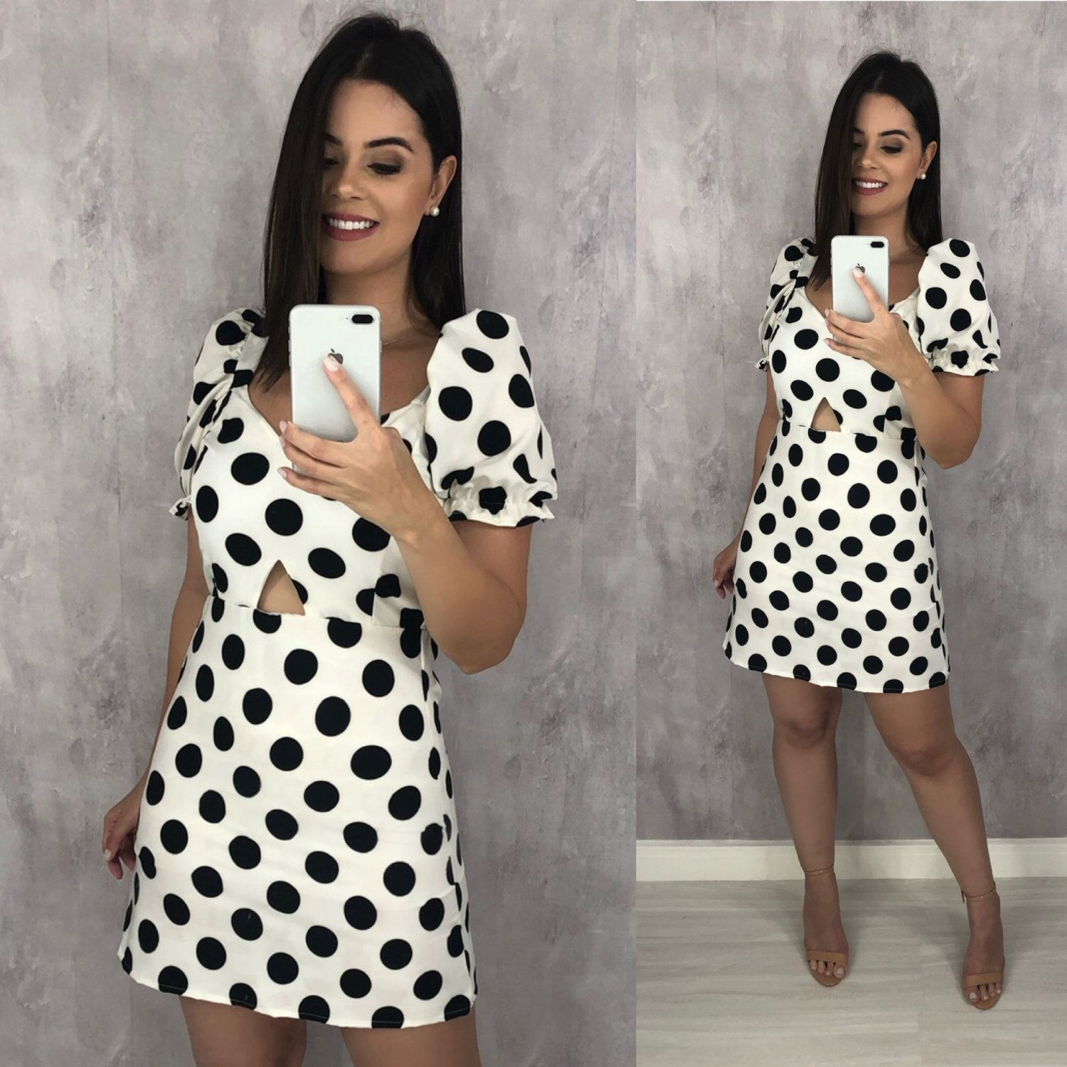 Vestido Diana - Poá Fundo Branco - Image 3