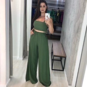 Conjunto Pantalona Samira - Verde Militar - Image 1