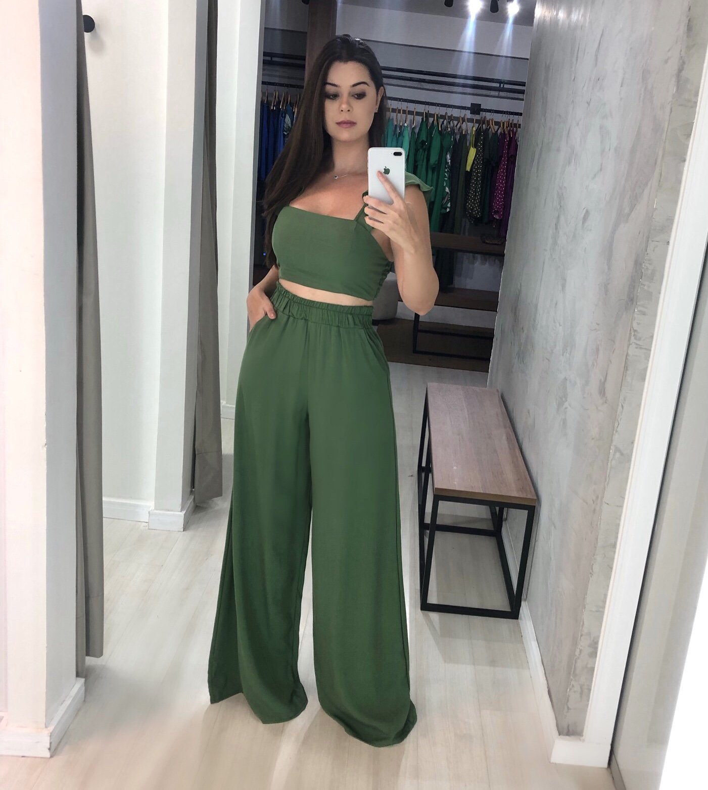 Conjunto Pantalona Samira - Verde Militar - Image 1