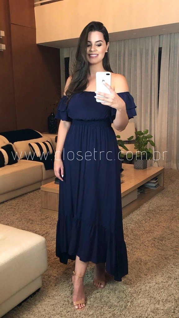 Vestido Gisele - Azul Marinho