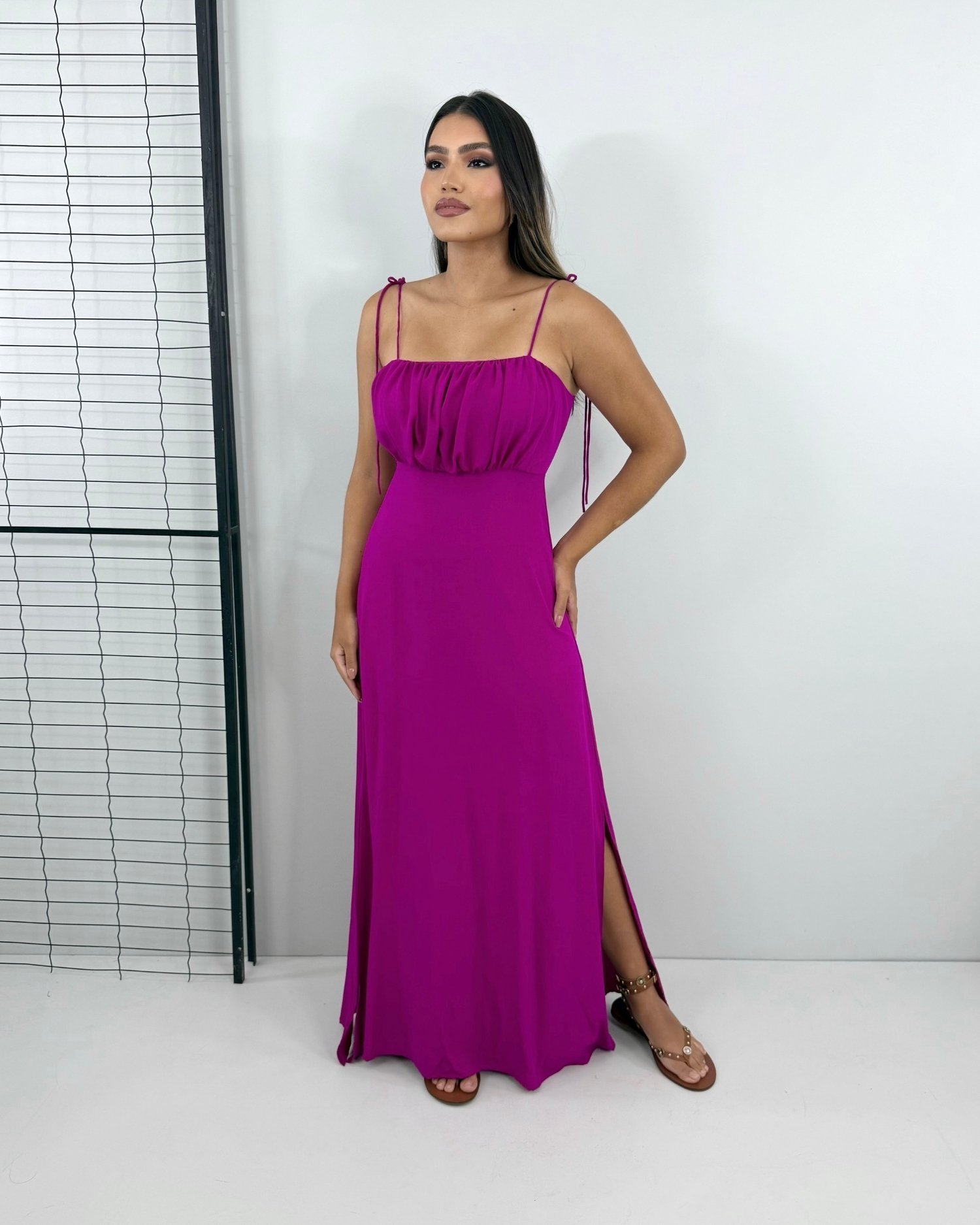 Vestido Drica Longo - Fúcsia - Image 1