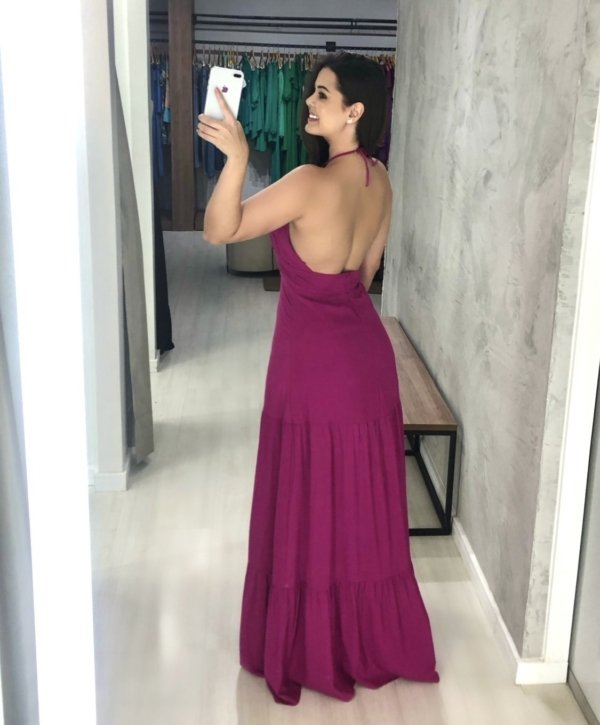 Vestido Janaína - Fúcsia